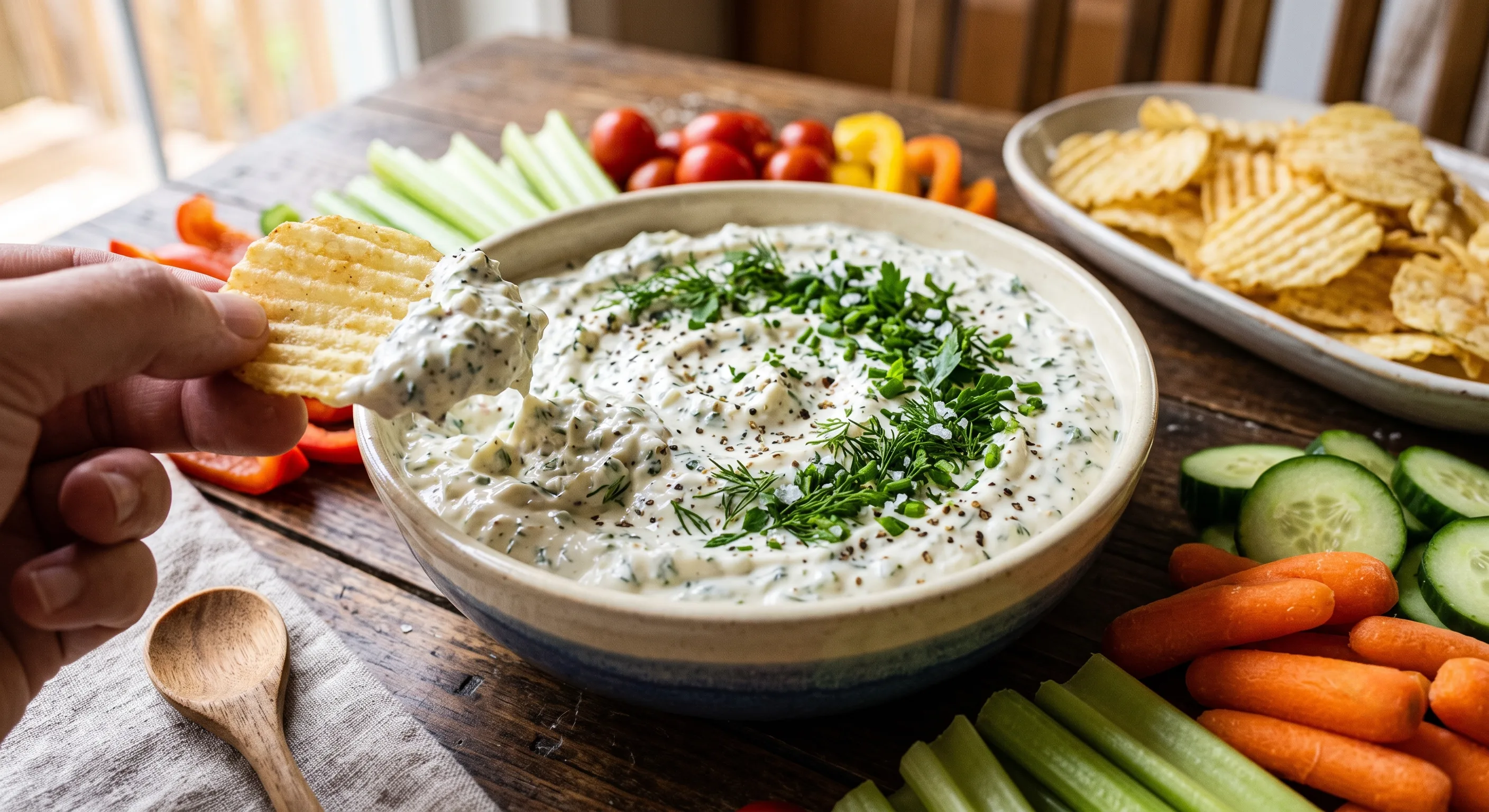 Quick Garden Herb Ranch Dip